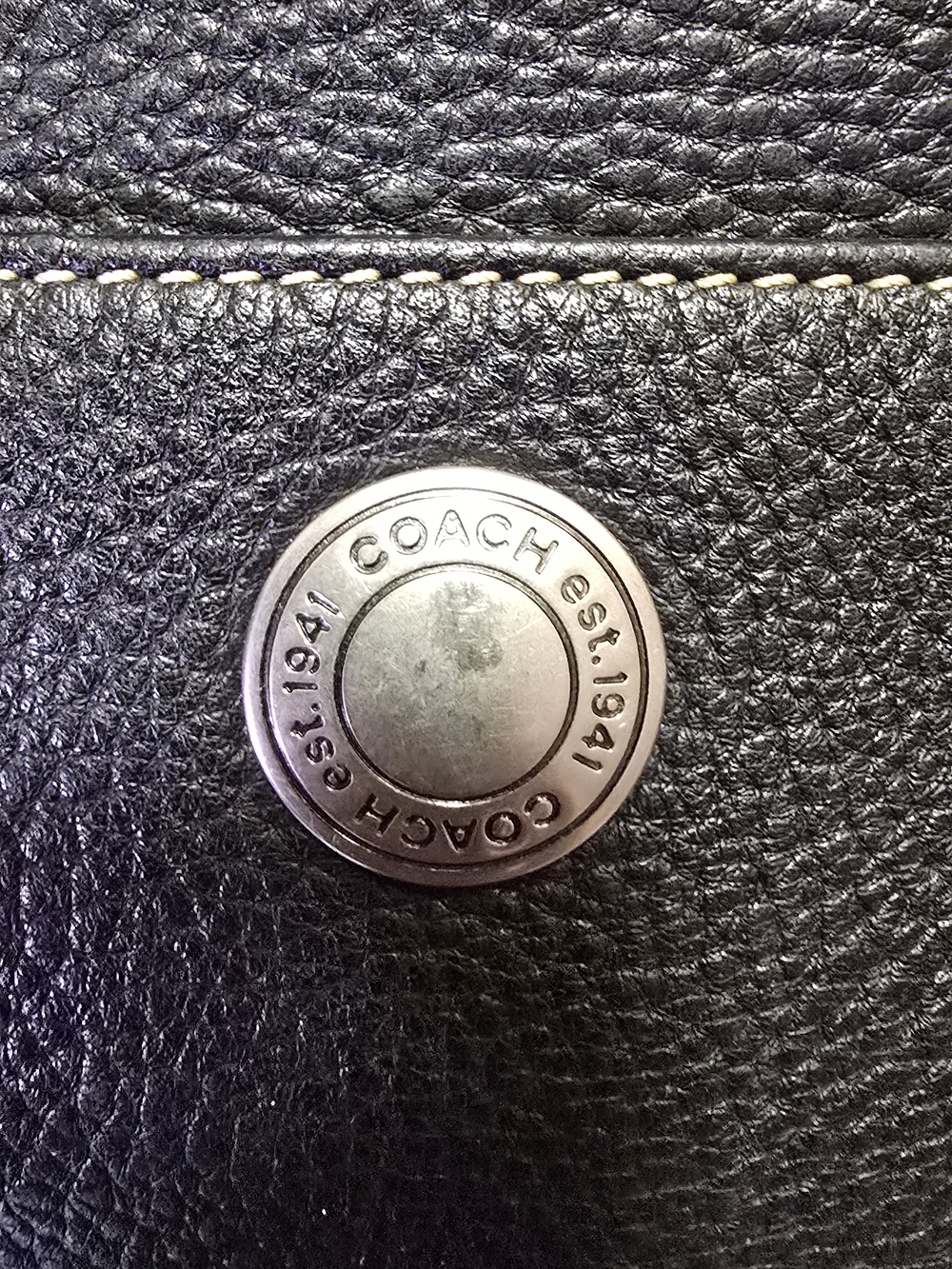 Coach Black Pebbled Leather Crossbody with Branded Snap